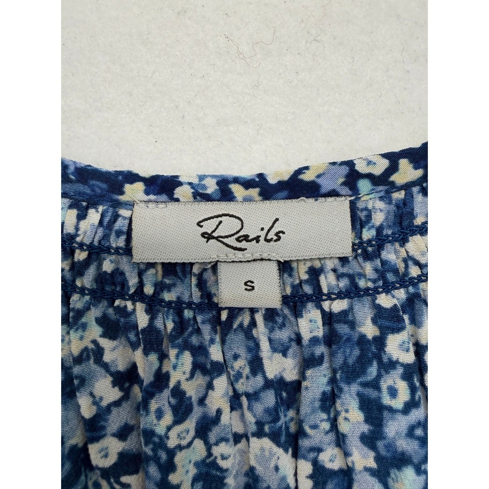 Rails Eliza Ice Chrysanthemum Cottagecore Boho Floral Mini Dress Blue S NWOT - Picture 3 of 9